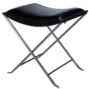 butler specialty melton leather stool in black