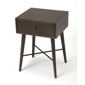 butler specialty delridge end table in black and brown