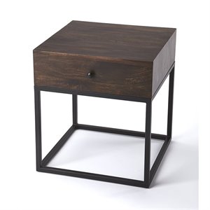 butler specialty brixton coffee and iron end table in brown