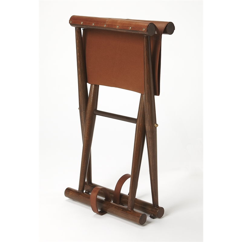 Butler Specialty Sutton Leather Folding Stool in Brown
