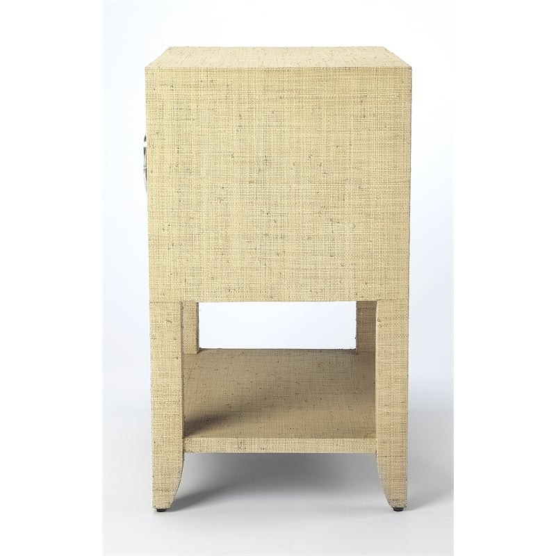 Butler Specialty Company Amelle Raffia 2-Drawer Nightstand - Cream