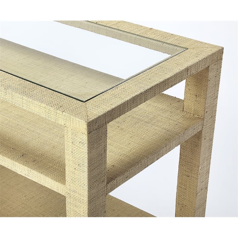 Butler Specialty Company Amelle Raffia Console Table In Beige