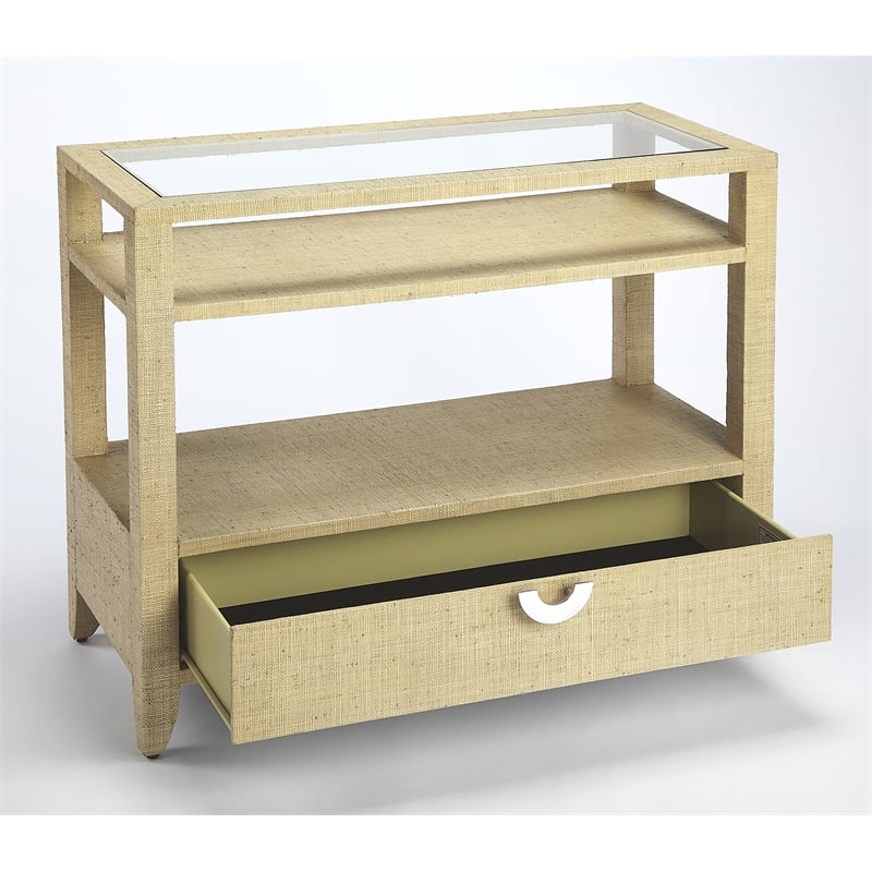 Butler Specialty Company Amelle Raffia Console Table In Beige
