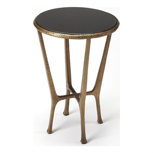 butler specialty flavio metal and stone end table in gold