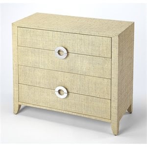 butler specialty amelle raffia 4 drawer accent chest in beige
