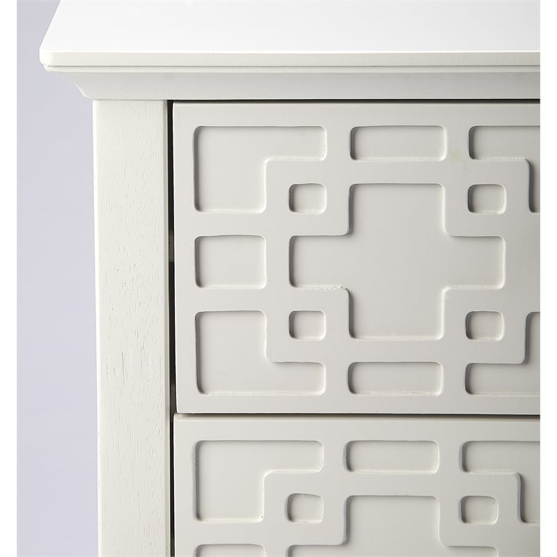 Butler Specialty Kinsley Glossy 3-Drawer Accent Chest In White