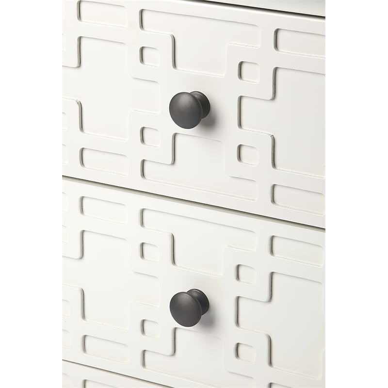 Butler Specialty Kinsley Glossy 3-Drawer Accent Chest In White