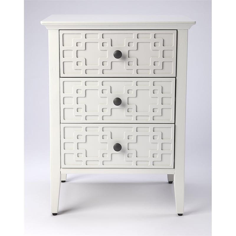 Butler Specialty Kinsley Glossy 3-Drawer Accent Chest In White