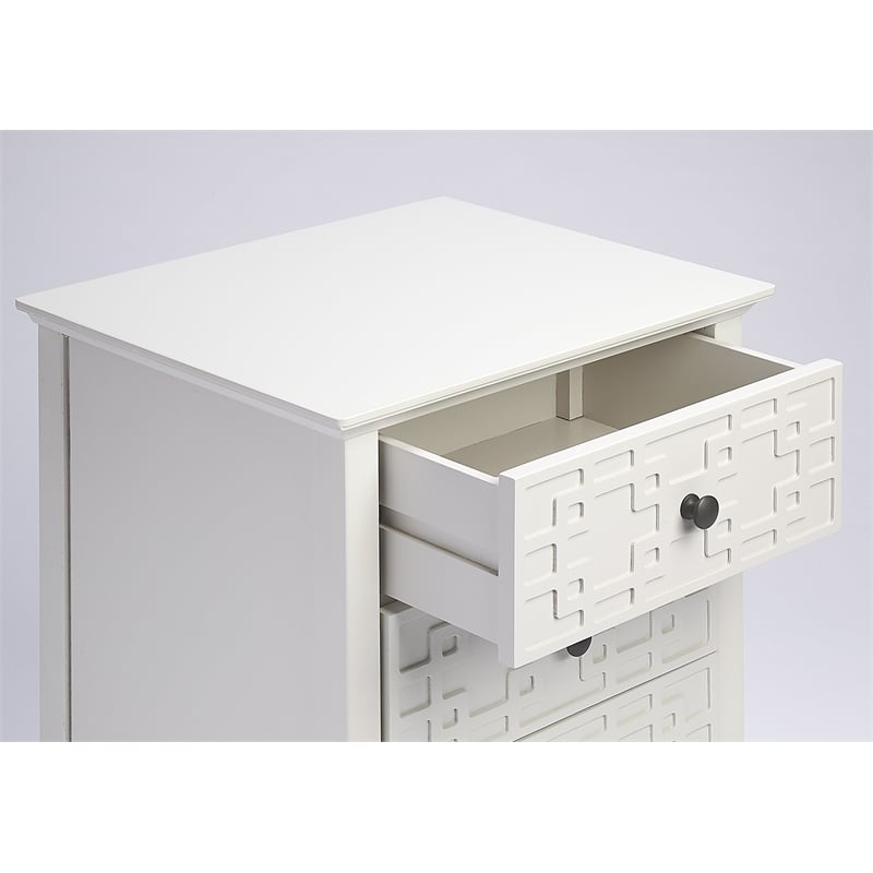 Butler Specialty Kinsley Glossy 3-Drawer Accent Chest In White