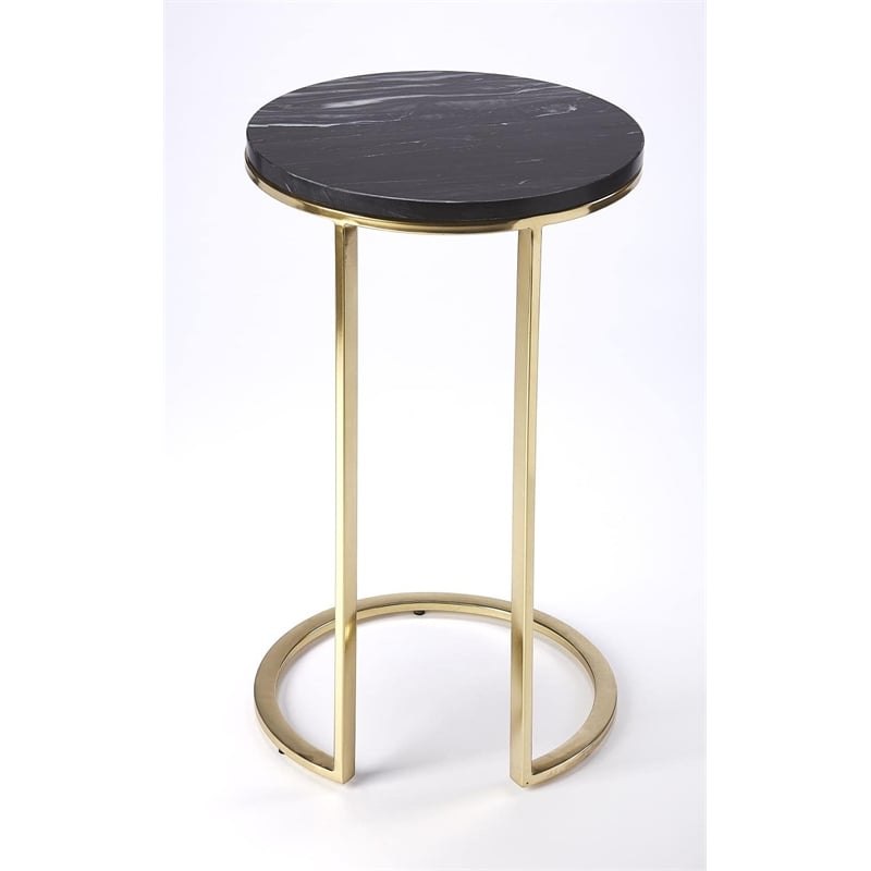 Butler Specialty Martel Marble And Metal Side Table In Brown
