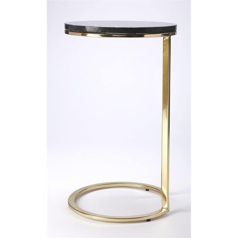 Butler Specialty Martel Marble And Metal Side Table In Brown