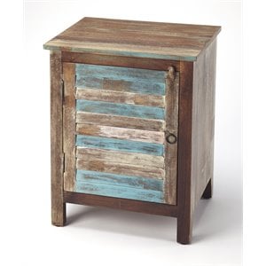 butler specialty rustic shutter painted accent cabinet in brown