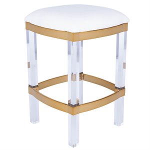 butler specialty jordan acrylic and polished brass counter stool in white