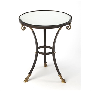 Butler Specialty Meurice Glass And Metal Accent Table In Black