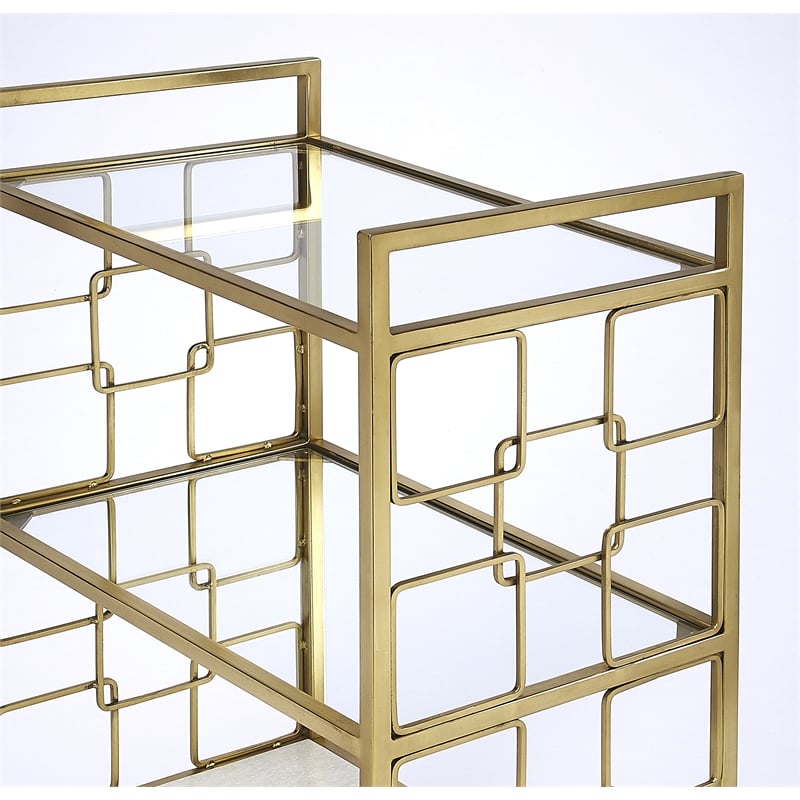 Butler Specialty Arcadia Polished Bar Cart In Gold