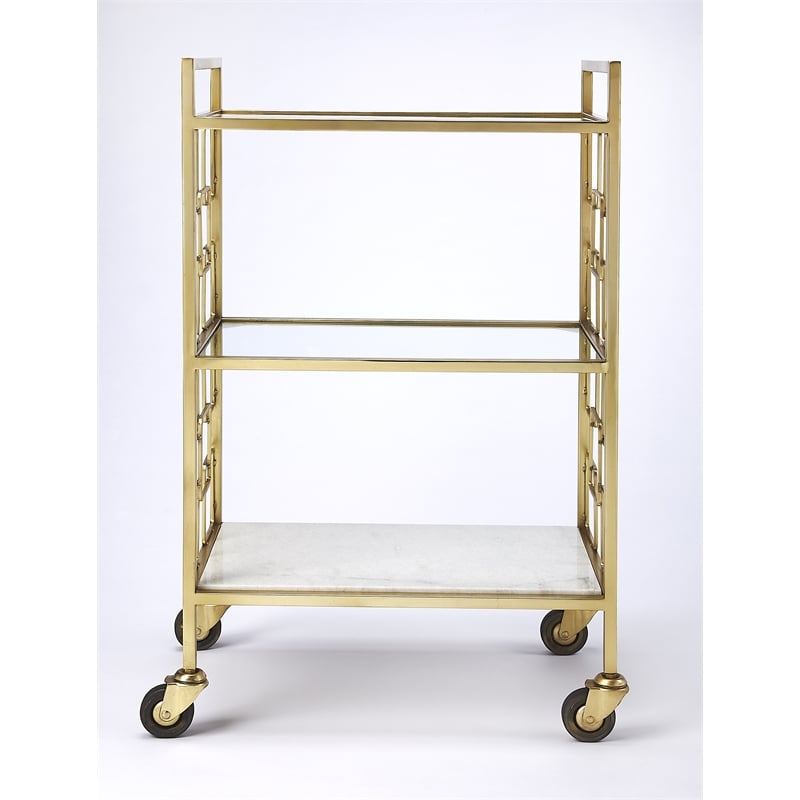 Butler Specialty Arcadia Polished Bar Cart In Gold