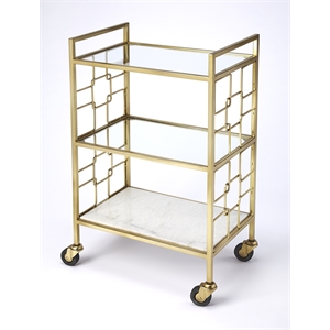 Butler Specialty Arcadia Polished Bar Cart in Gold