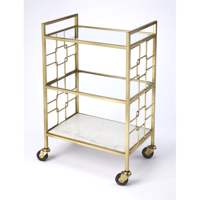 Butler Specialty Arcadia Polished Bar Cart In Gold