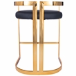 Butler Specialty Metal Bar Stool Chair in Gold With Semi-circle Seat & Footrest