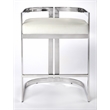 Butler Specialty Bravo Faux Leather Counter Stool In Silver And White