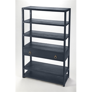 butler specialty company lark wood etagere bookcase - navy blue