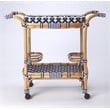 Butler Specialty Selena Rattan Bar Cart In Blue And White