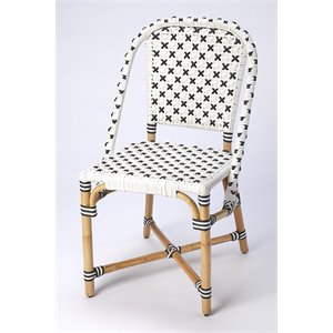 butler specialty tenor rattan dining chair in white and black
