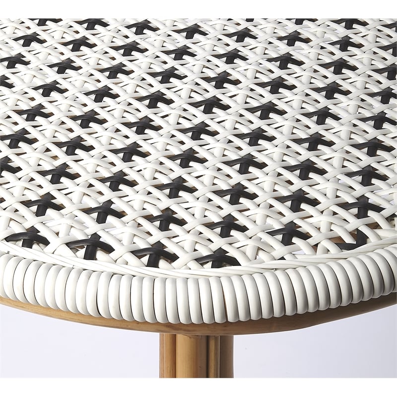 Butler Specialty Tenor Rattan Bistro Table In White And Black