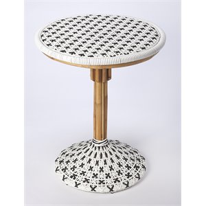 Butler Specialty Tenor Rattan Bistro Table in White and Black