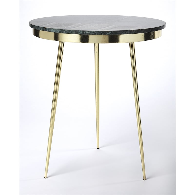 Butler Specialty Hollings Marble And Brass Accent Table In Green