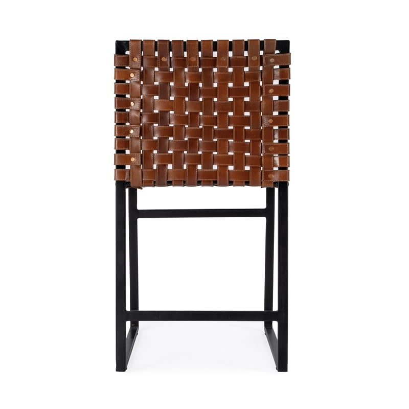 Butler Specialty Company Urban Woven Leather And Metal Side Chair - Brown
