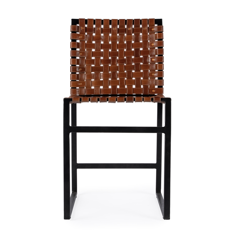Butler Specialty Company Urban Woven Leather And Metal Side Chair - Brown