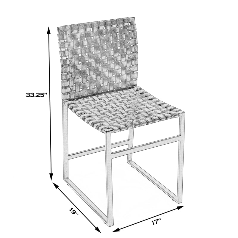 Butler Specialty Company Urban Woven Leather And Metal Side Chair - Brown