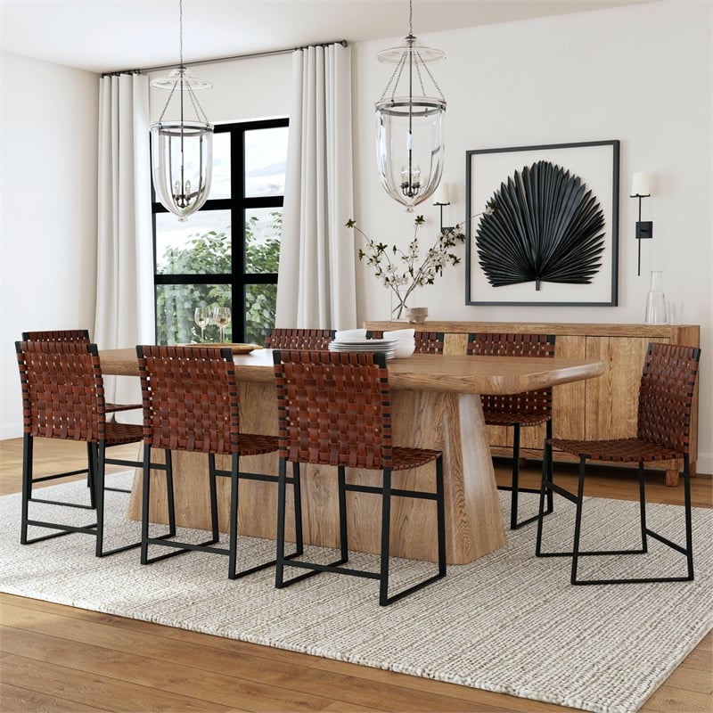 Butler Specialty Company Urban Woven Leather And Metal Side Chair - Brown