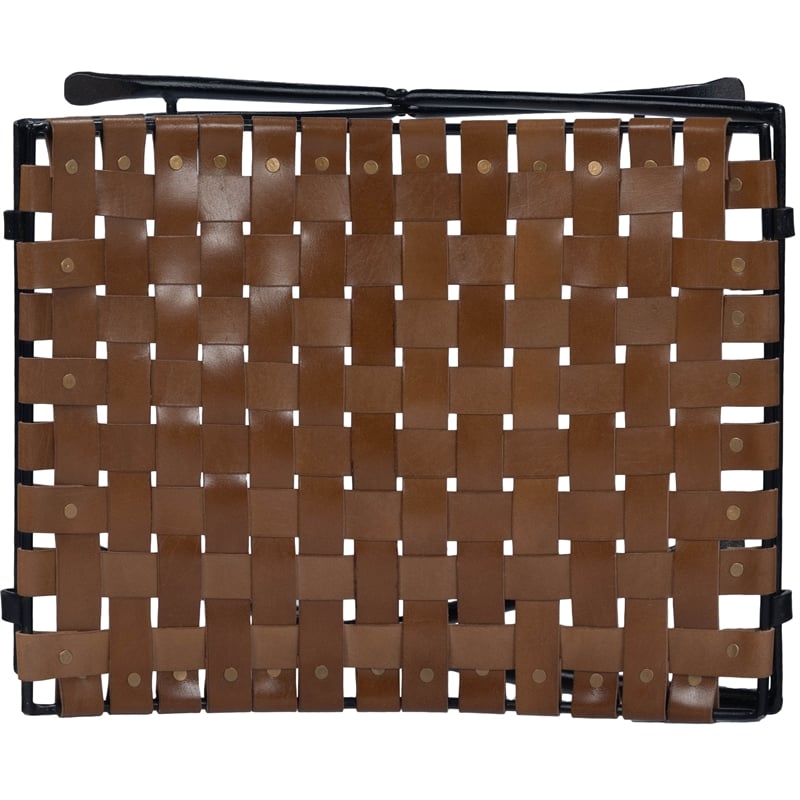 Butler Specialty Karma Woven Leather Stool In Brown