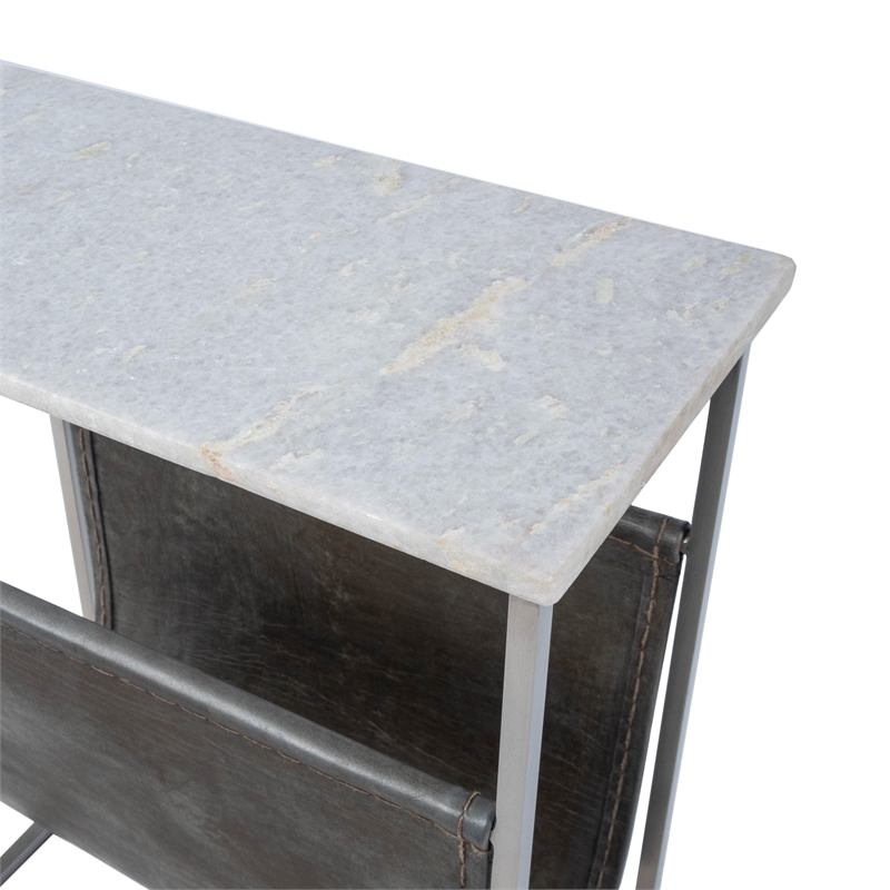 Butler Specialty Koler Marble And Leather Magazine Table In Gray