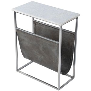 butler specialty koler marble and leather magazine table in beige