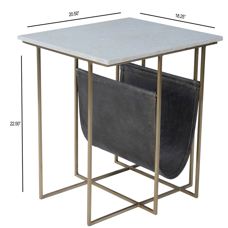 Butler Specialty Stephanik Marble And Leather Magazine Table In Gray