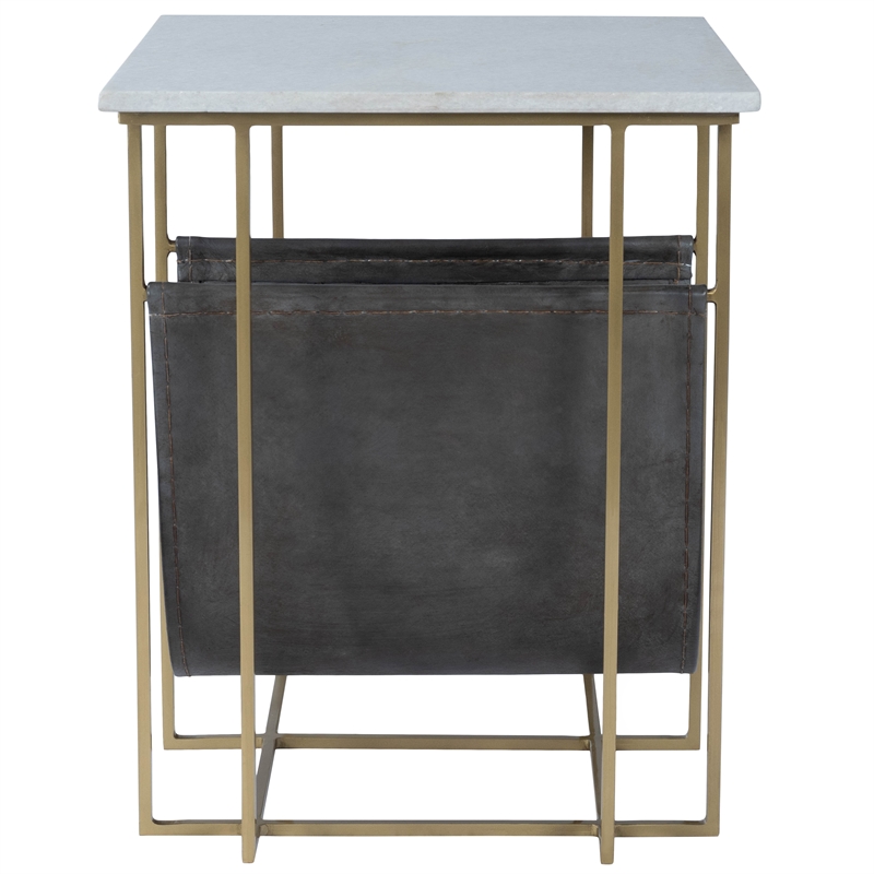 Butler Specialty Stephanik Marble And Leather Magazine Table In Gray