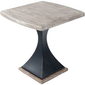 butler specialty lidiya wood and metal end table in gray