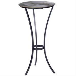 butler specialty gaston round metal  end table in gold
