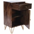 Butler Specialty Alda Wood And Brass Metal Inlay Chairside Chest In Brown