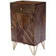 Butler Specialty Alda Wood And Brass Metal Inlay Chairside Chest In Brown