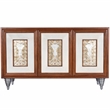 Butler Specialty Shelly Leather and Capiz Shell Inlay Sideboard in Brown