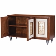 Butler Specialty Shelly Leather and Capiz Shell Inlay Sideboard in Brown