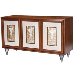 Butler Specialty Shelly Leather and Capiz Shell Inlay Sideboard in Brown