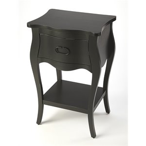 butler specialty company rochelle 1 drawer wood nightstand - black