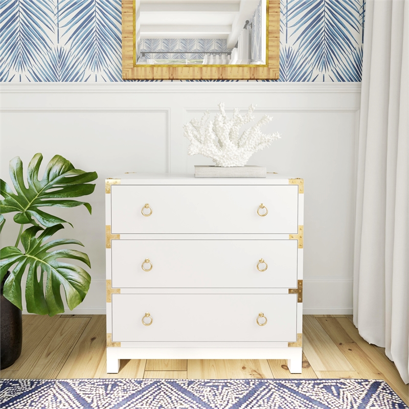 Butler Specialty Company Forster Wood Campaign Chest - Glossy White
