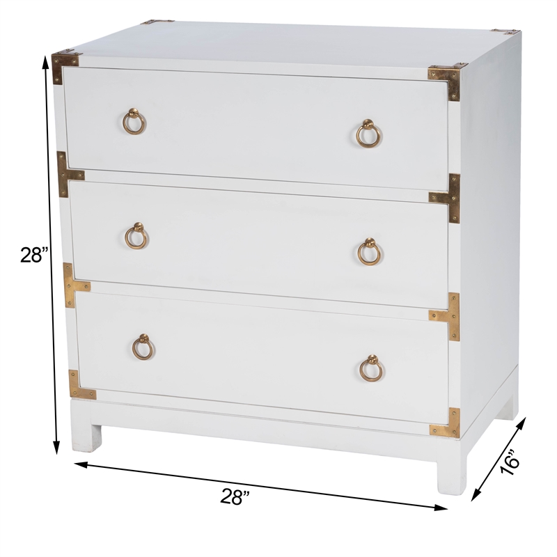Butler Specialty Company Forster Wood Campaign Chest - Glossy White