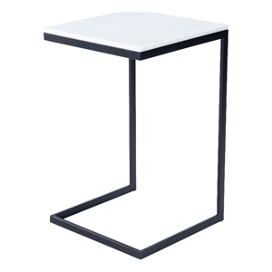 Butler Specialty Company Lawler Marble and Iron C  End Table - Black and White